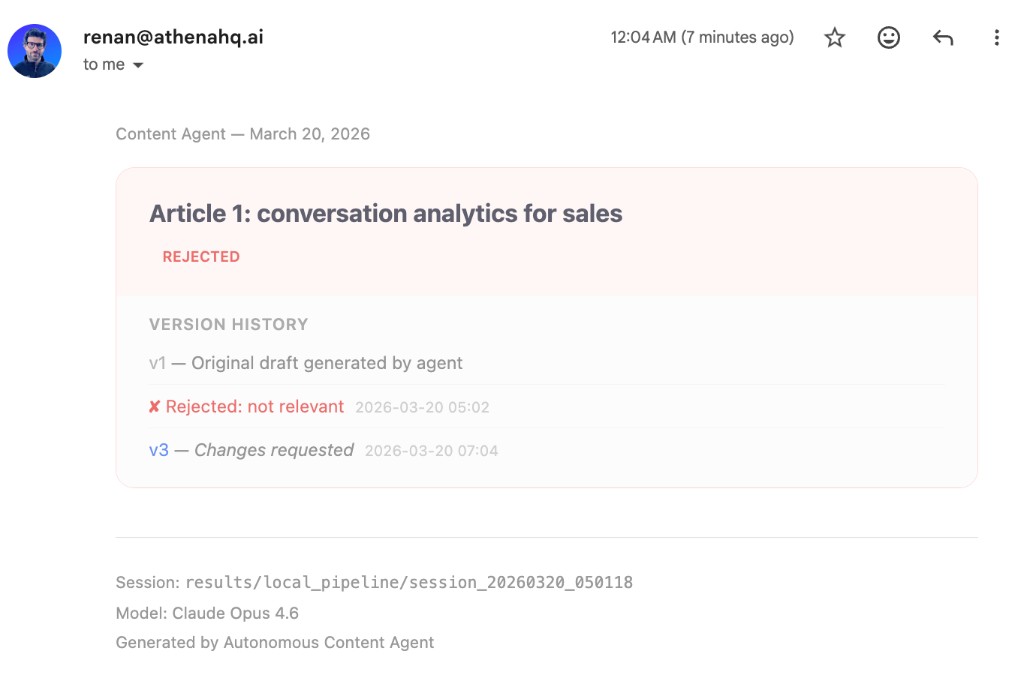 Rejected with version history
